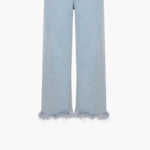 NWT NORDSTROM Light Wash Feather Boa Jeans - Picture 4 of 4